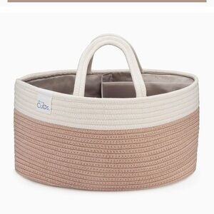 Comfy Cubs trip rope basket Diaper Caddy Organizer in blush color
